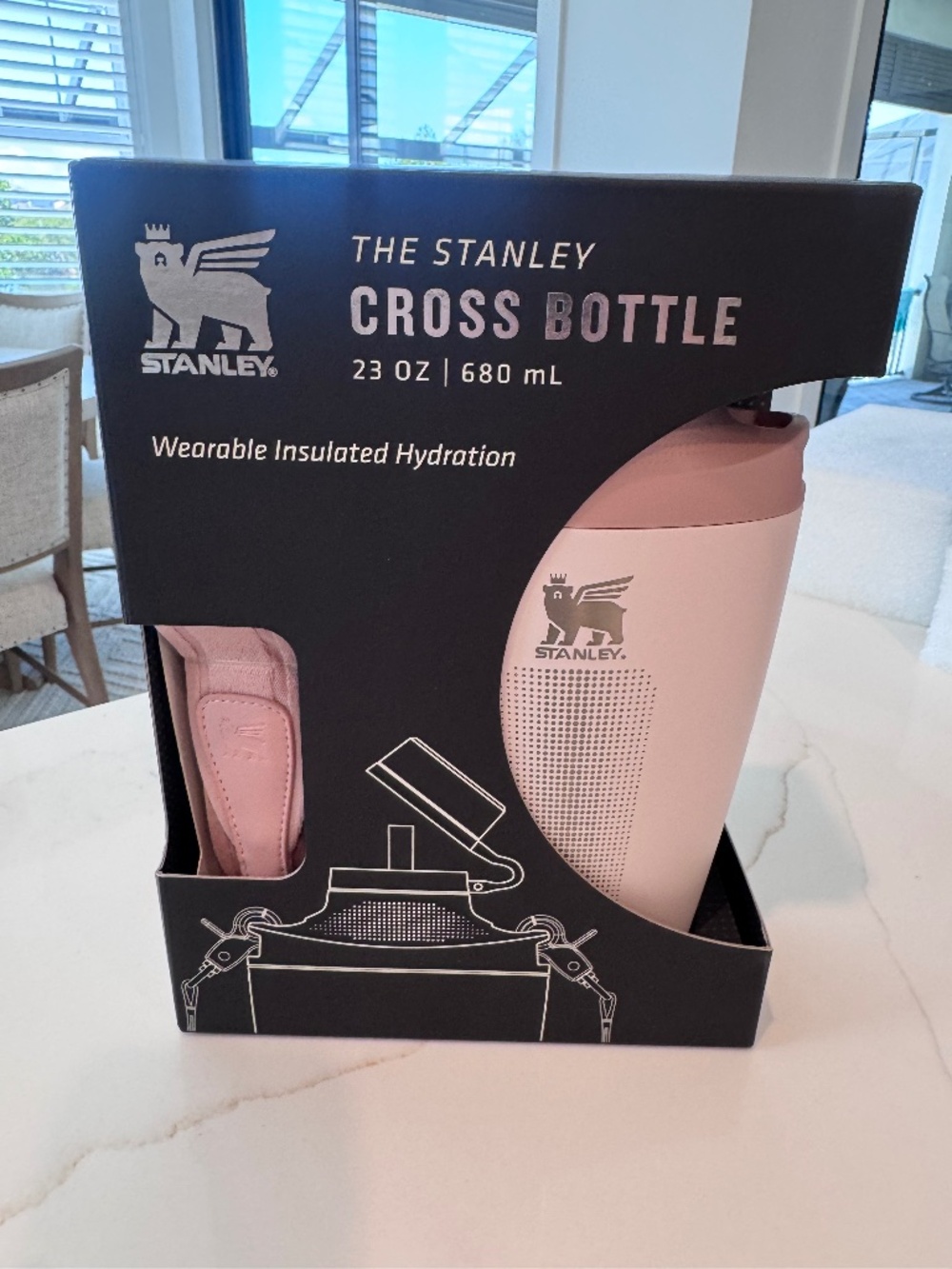 STANLEY 23OZ Cross Body Bottle/Flask w/Strap Rose Quartz Pink Brand New In Box